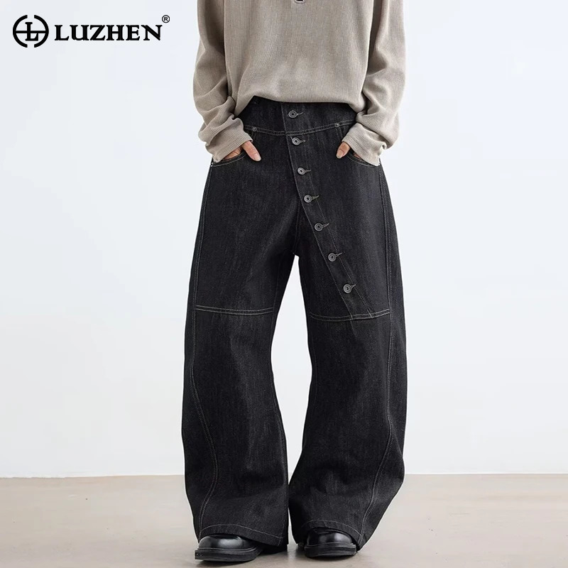Men'S Fashion Jeans 2025 - LUZHEN 2025 جديد وأصلي بأزرار تزيين