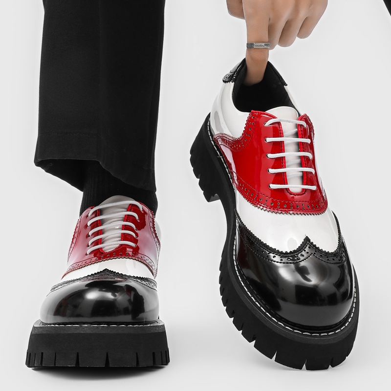 Oxford Shoes Brogue - أحذية رجالية عصرية بتصميم هيب هوب