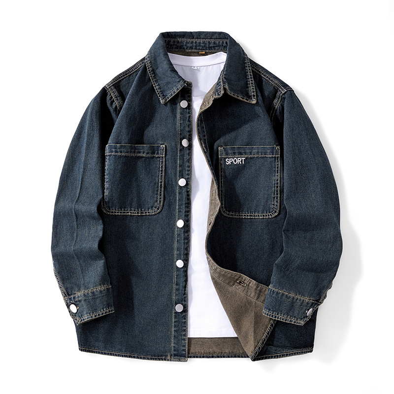 Denim Jacket Vintage - جاكيت دينيم رجالي متين مغسول بتصميم