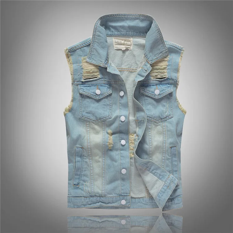 Men'S Fashion Vest With Jeans - ربيع الخريف جديد أزياء الرجال غسلها
