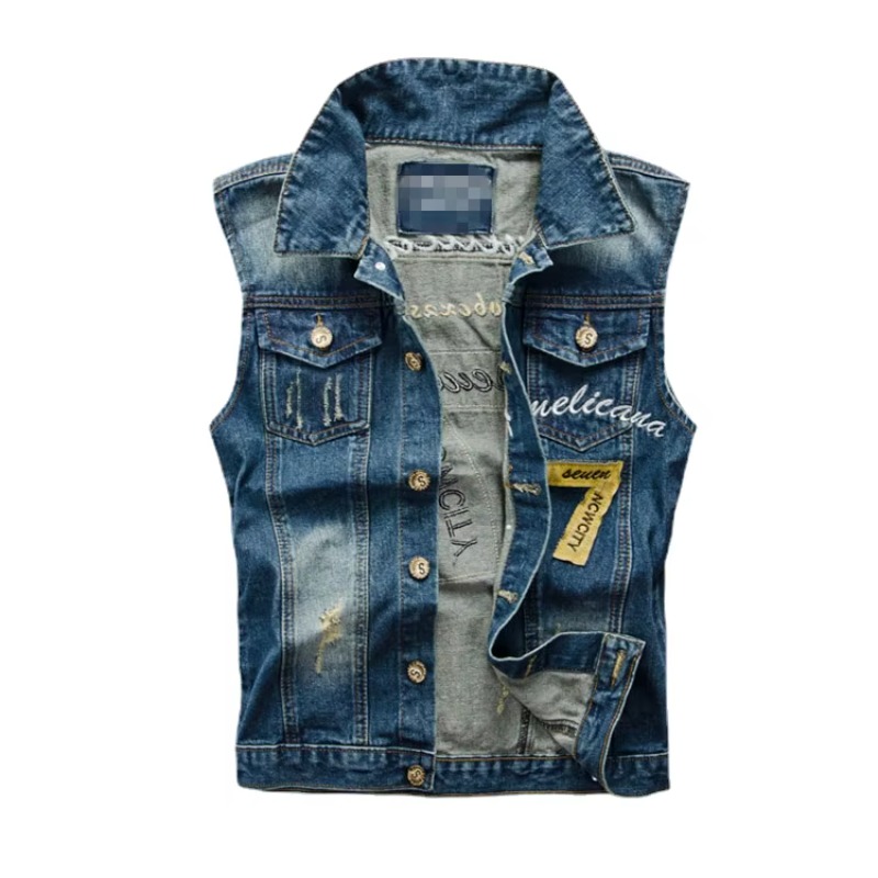 Men'S Fashion Vest With Jeans - الرجال سليم الدينيم سترات الصدريات السترات