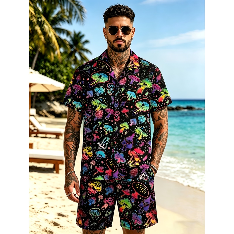 Mens Fashion Streetwear - بدلة رجالية بطباعة ثلاثية الأبعاد على