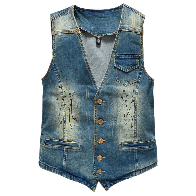 Men'S Fashion Vest With Jeans - ربيع الخريف جديد أزياء الرجال الخامس
