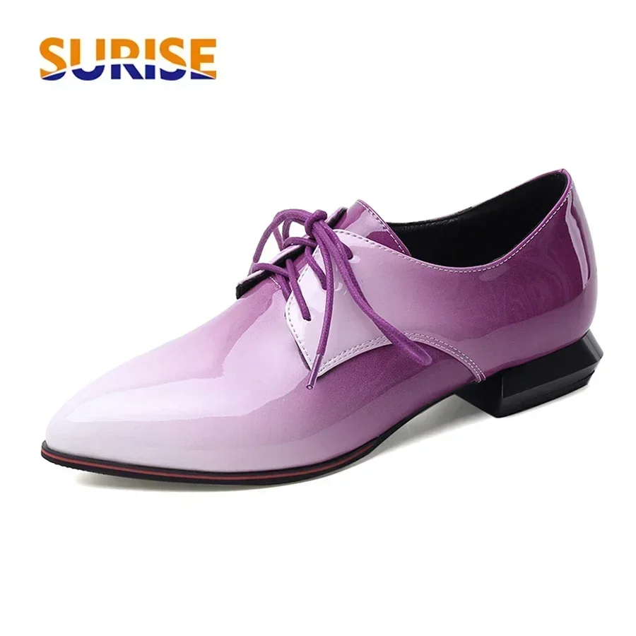Oxford Shoes Brogue - المرأة البريطانية أوكسفورد التدرج الأحمر الأرجواني