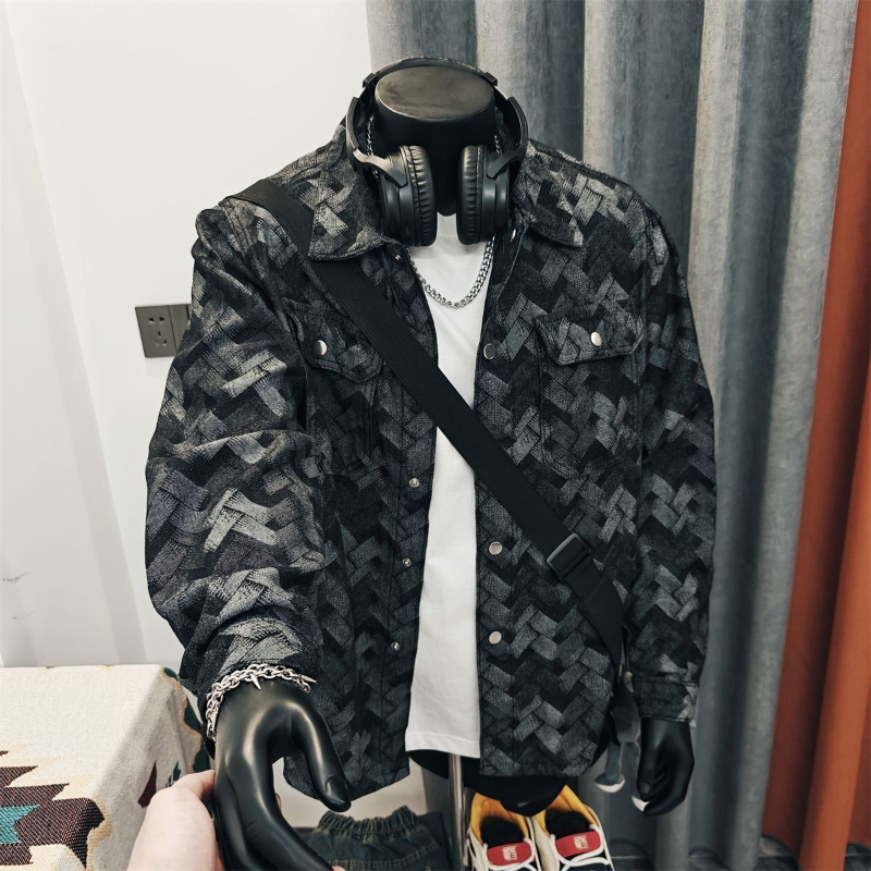 Denim Jacket Vintage - جاكيت دينيم رجالي بتصميم ياباني عتيق