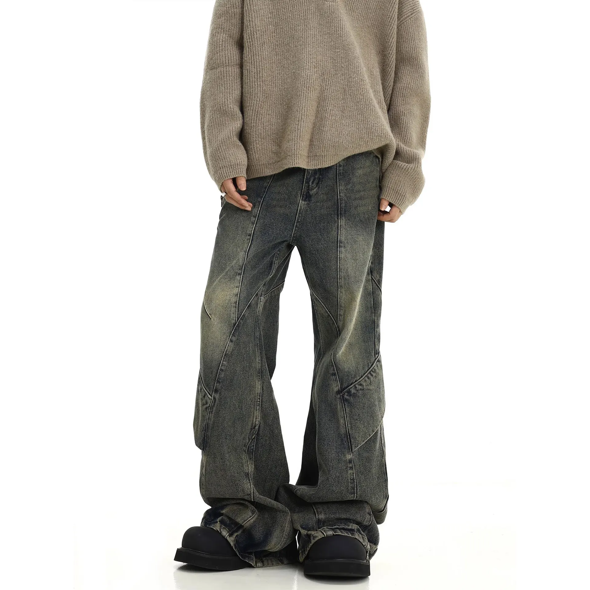 Men'S Fashion Jeans 2025 - الرجال الجينز الدنيم مضيئة السراويل الطابق
