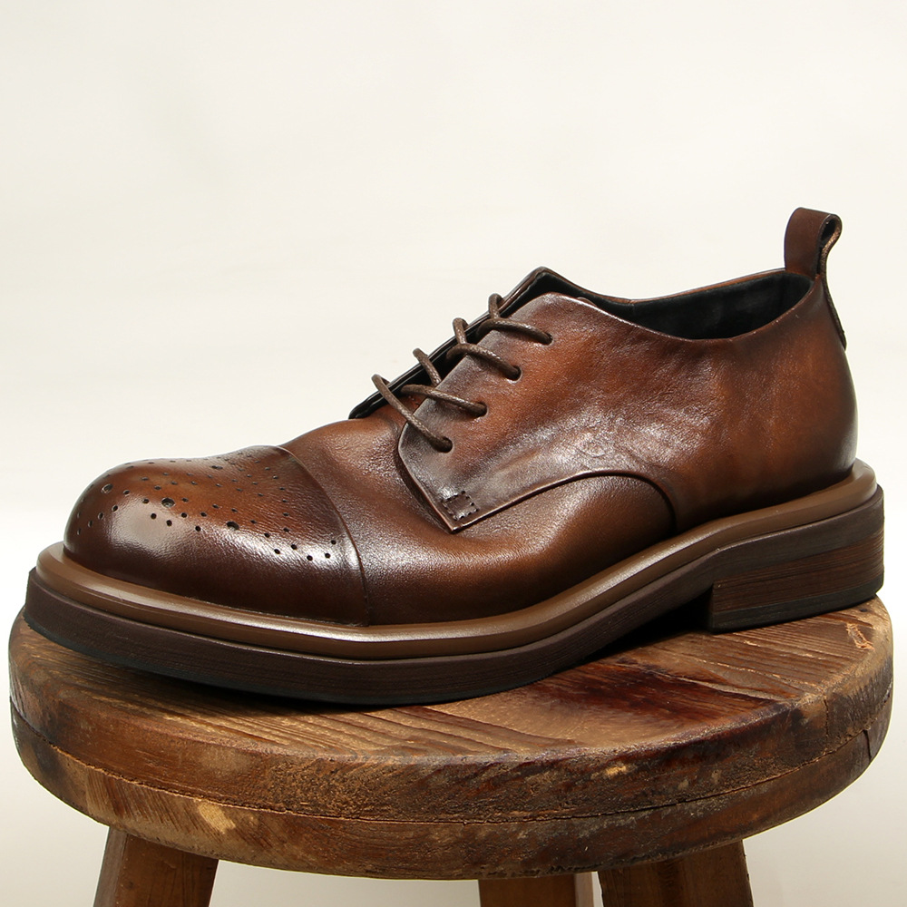 Oxford Shoes Brogue - أعلى جودة جلد طبيعي الرجال تصليحه