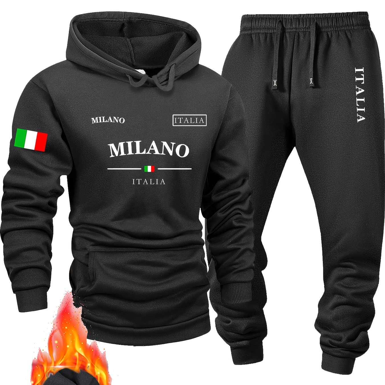 Milan Men'S Fashion - طقم هوديي رياضي عصري ربيعي جديد