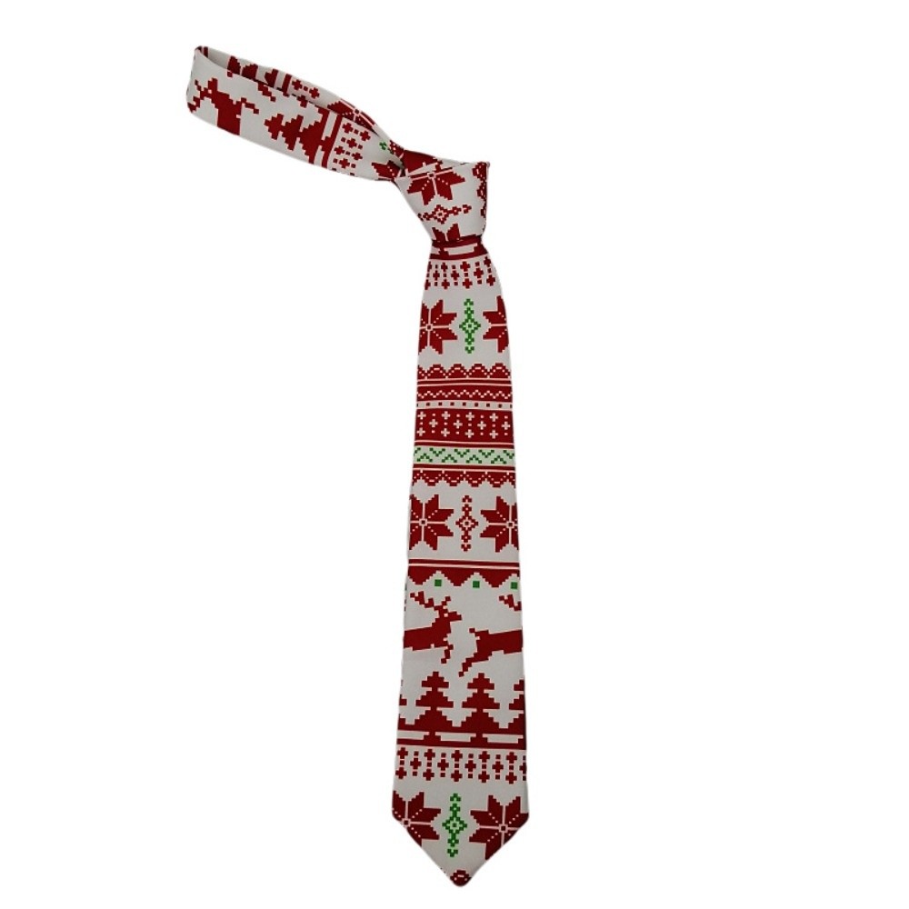 Mens Xmas Fashion - ربطة عنق قابلة للتعديل بتصميم سانتا