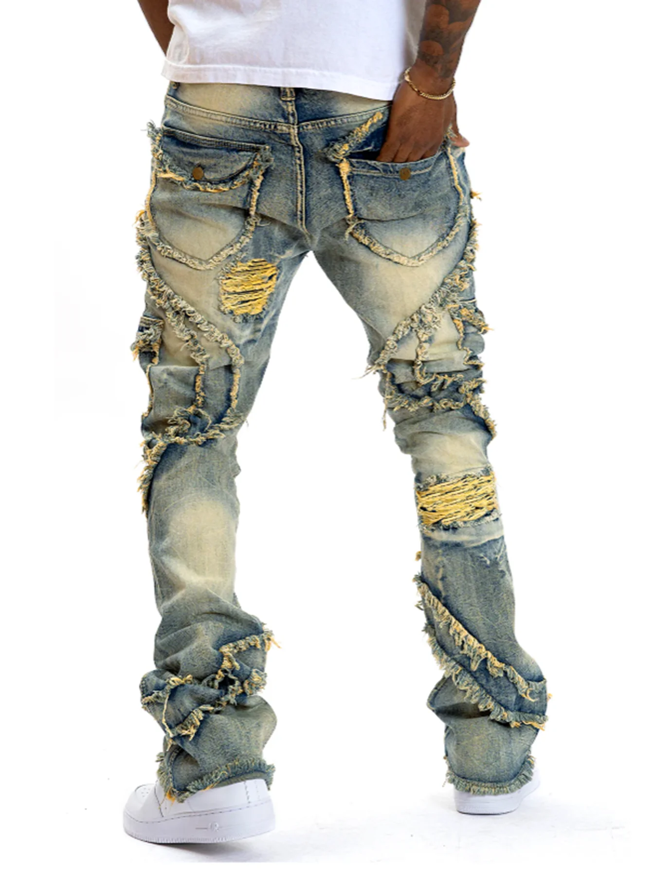 جينز رجالي جديد ممزق مكدس لعام - مراجعة Men'S Fashion Jeans 2025 وسعره