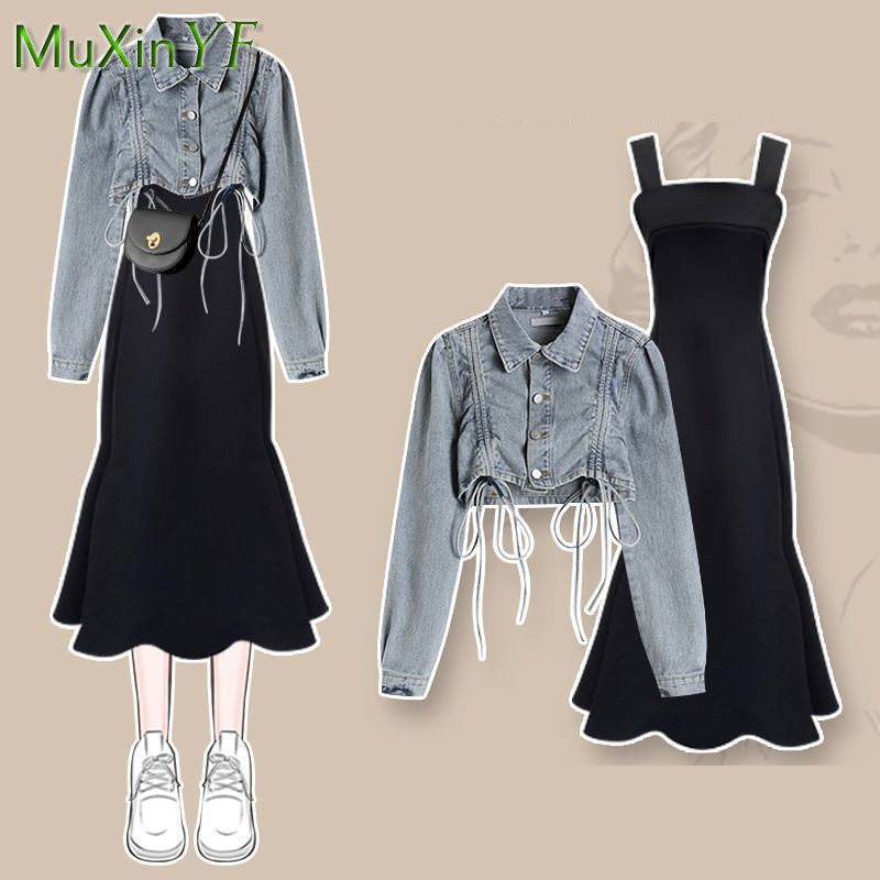 طقم فستان نسائي جديد لربيع وخر - مراجعة Denim Jacket Vintage وسعره