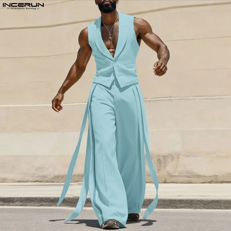 طقم رجالي من INCERUN بلون موحد - مراجعة Mens Fashion Streetwear وسعره