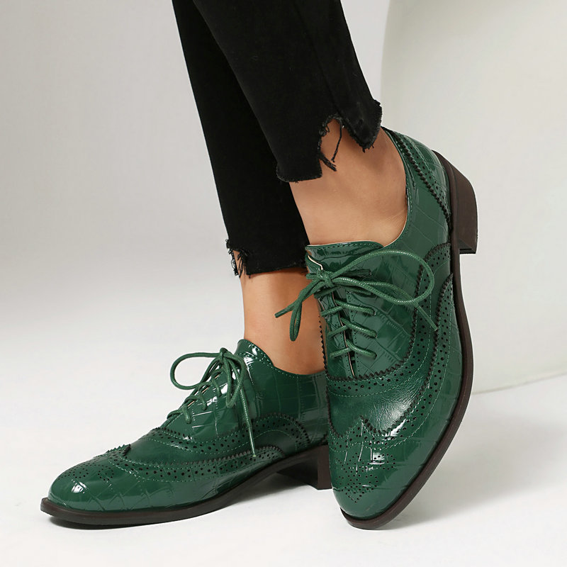 أحذية أكسفورد نسائية بنقشة حجر - مراجعة Oxford Shoes Brogue وسعره