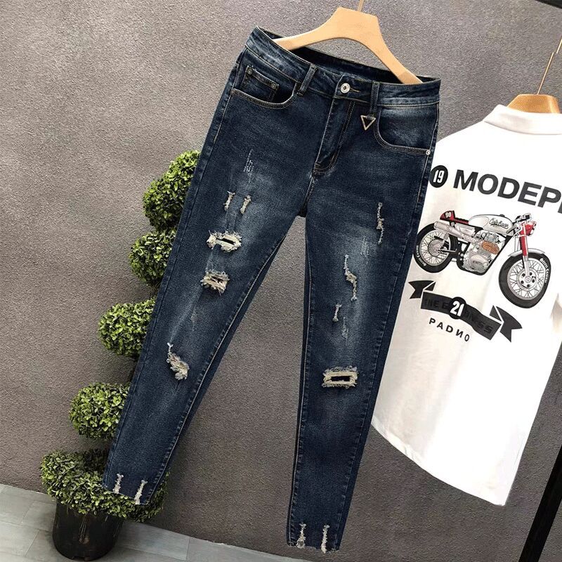 جينز مقصوص للرجال بنطلون ممزق  - مراجعة Men'S Fashion Jeans 2025 وسعره