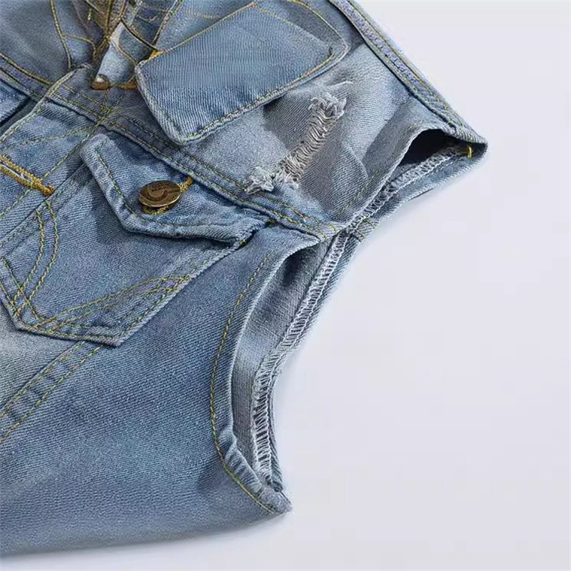 ممزق الدينيم صدرية الرجال الكو - مراجعة Men'S Fashion Vest With Jeans وسعره