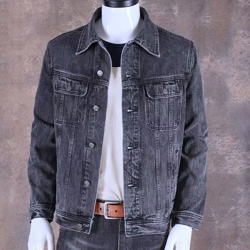 جاكيت جينز رجالي بقصة ضيقة وتص - مراجعة Denim Jacket Vintage وسعره