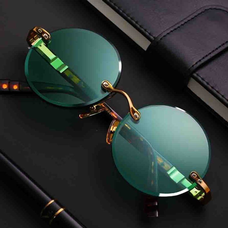 نظارات شمسية كلاسيكية بدون إطا - مراجعة Men'S Fashion Glasses وسعره