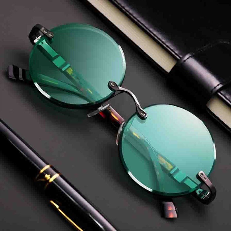 نظارات شمسية كلاسيكية بدون إطا - مراجعة Men'S Fashion Glasses وسعره