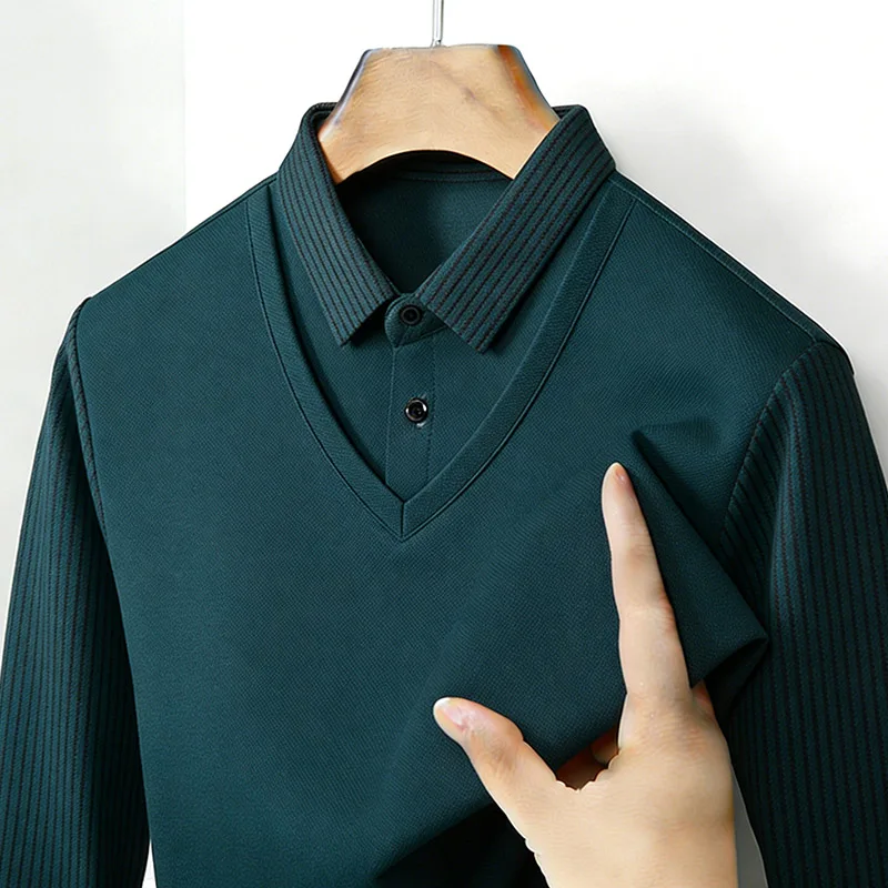 قميص رجالي بياقة مزدوجة وهمية، - مراجعة Men'S Fashion Course وسعره