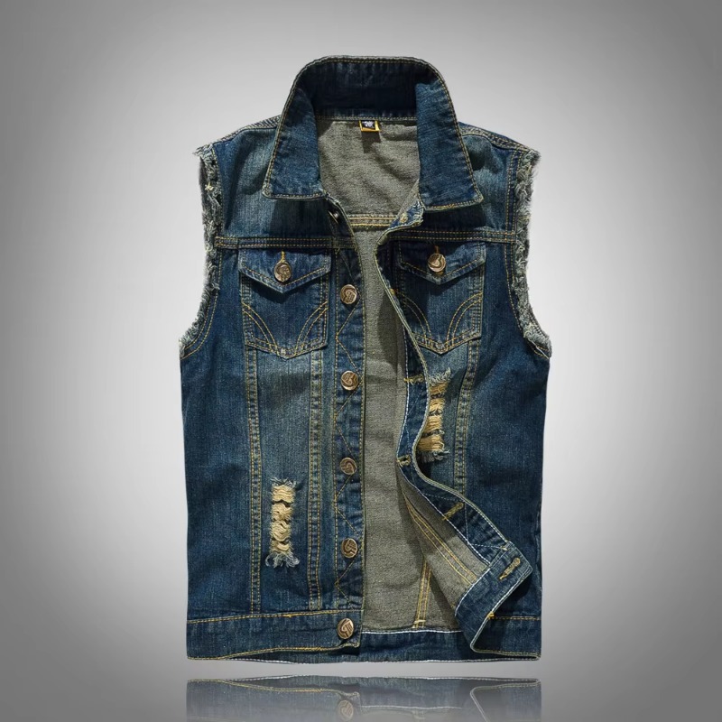 الرجال سليم الدينيم سترات الصد - مراجعة Men'S Fashion Vest With Jeans وسعره