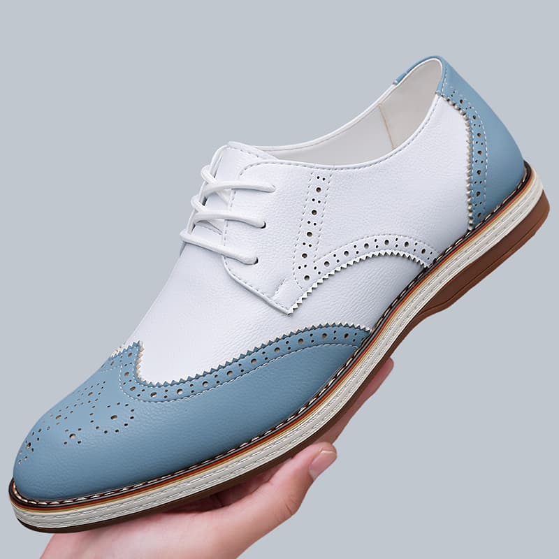 أحذية أكسفورد رجالية بيضاء وزر - مراجعة Oxford Shoes Brogue وسعره