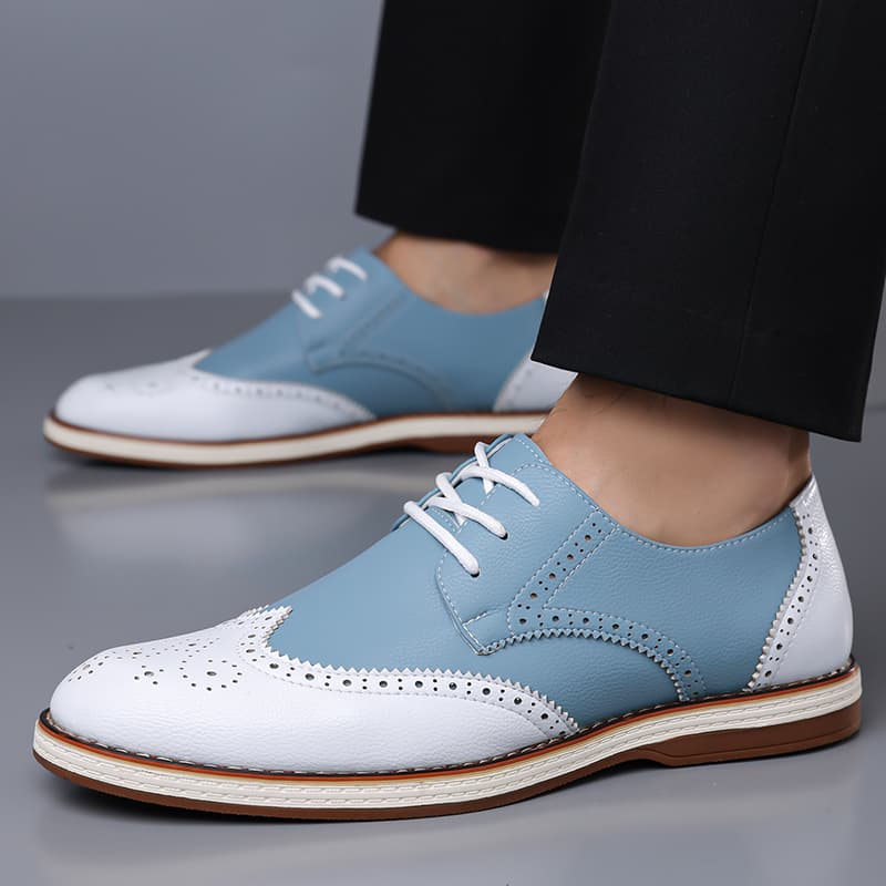 أحذية أكسفورد رجالية بيضاء وزر - مراجعة Oxford Shoes Brogue وسعره