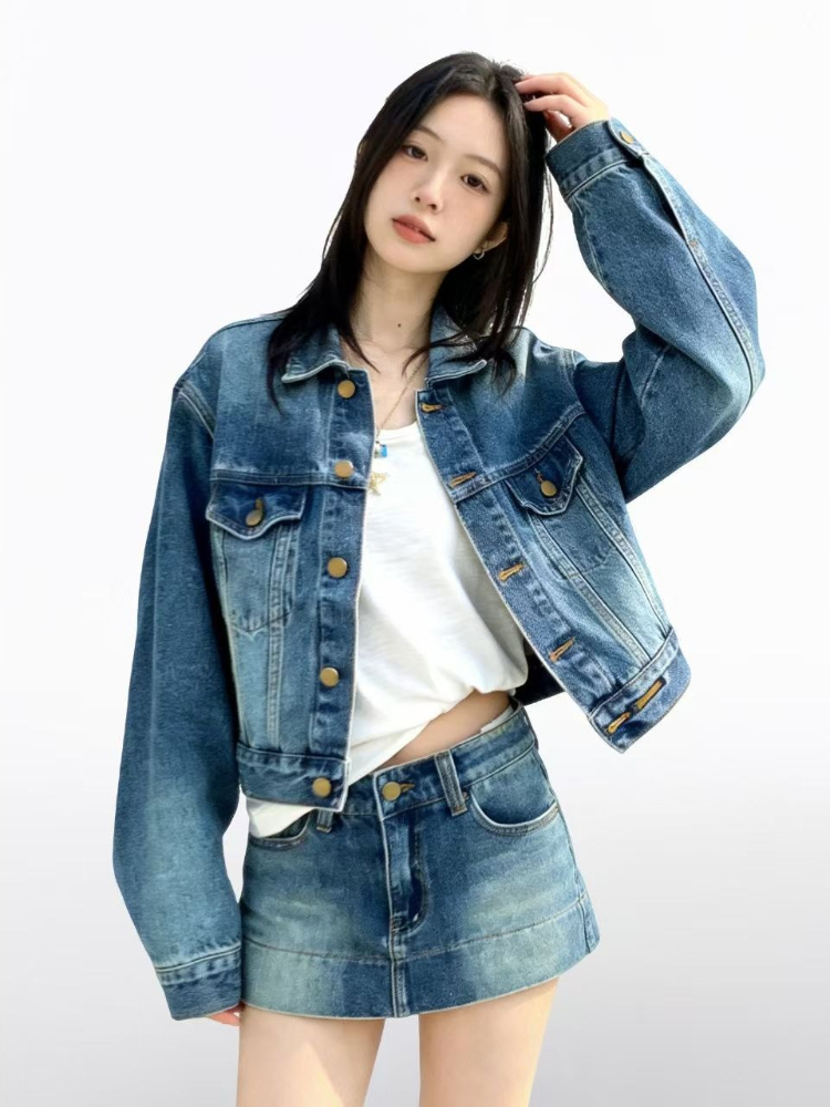 طقم دنيم نسائي أمريكي عتيق مكو - مراجعة Denim Jacket Vintage وسعره