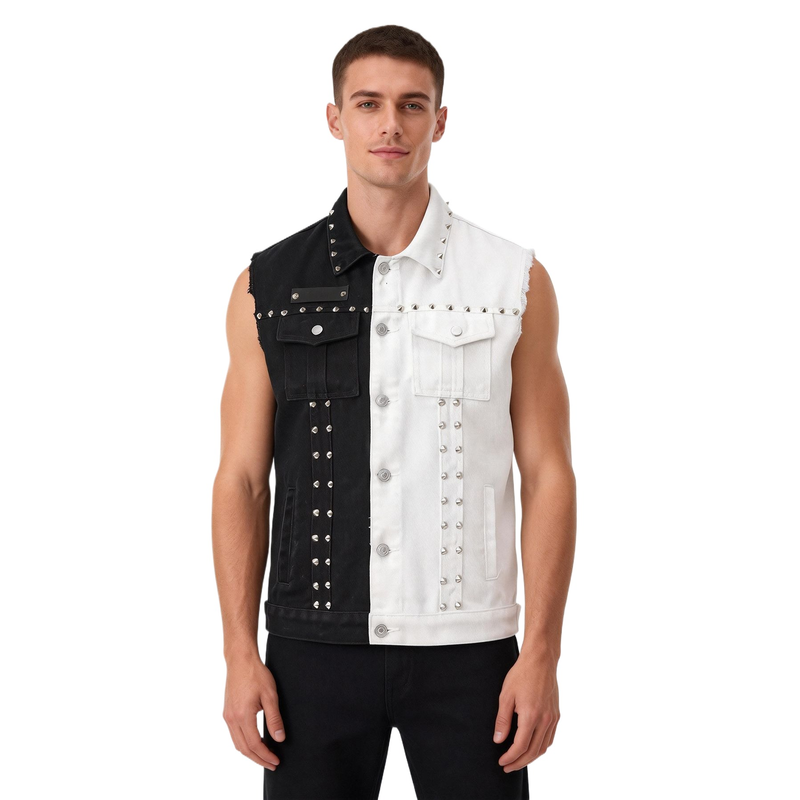 سترة جينز رجالية بأسلوب بانك م - مراجعة Men'S Fashion Vest With Jeans وسعره