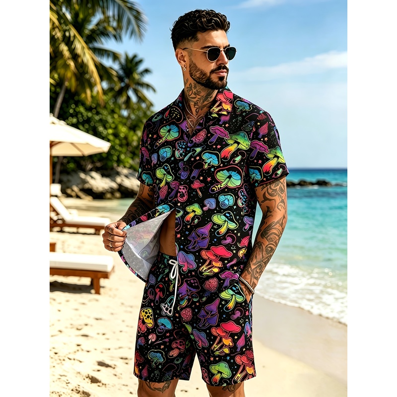 بدلة رجالية بطباعة ثلاثية الأب - مراجعة Mens Fashion Streetwear وسعره