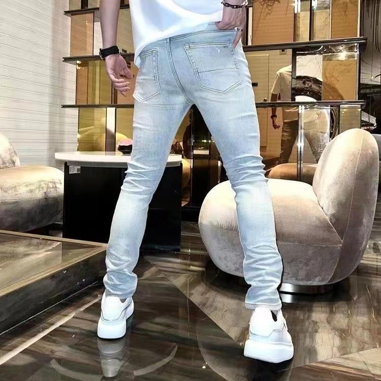2025 صيف جديد ثقوب الصناعة الث - مراجعة Men'S Fashion Jeans 2025 وسعره