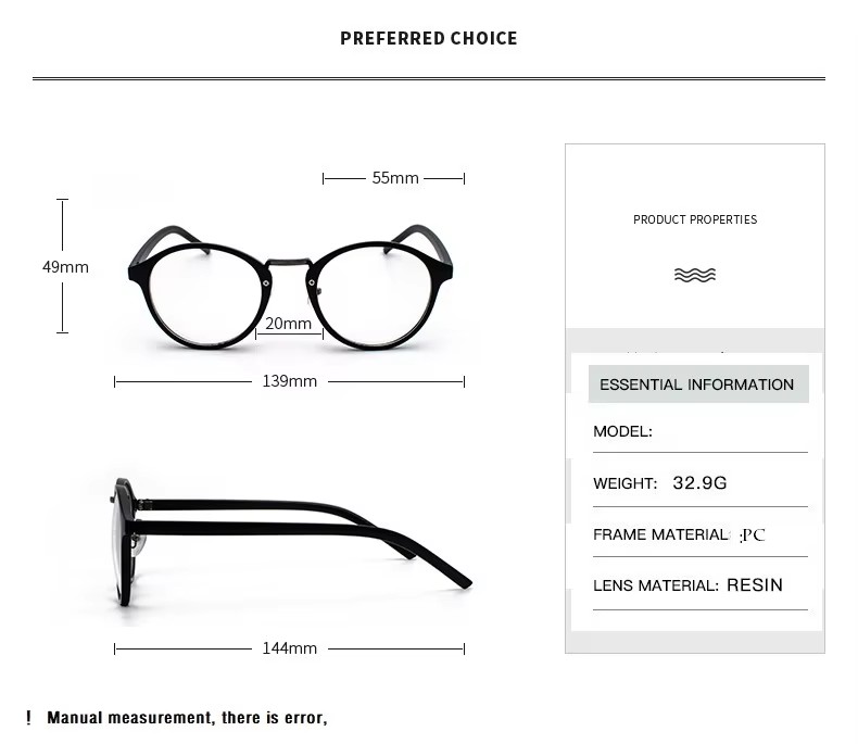 نظارات شفافة دائرية الشكل بإطا - مراجعة Men'S Fashion Glasses 2026 وسعره