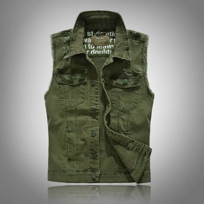 سترات جينز ضيقة للرجال سترات ص - مراجعة Men'S Fashion Vest With Jeans وسعره