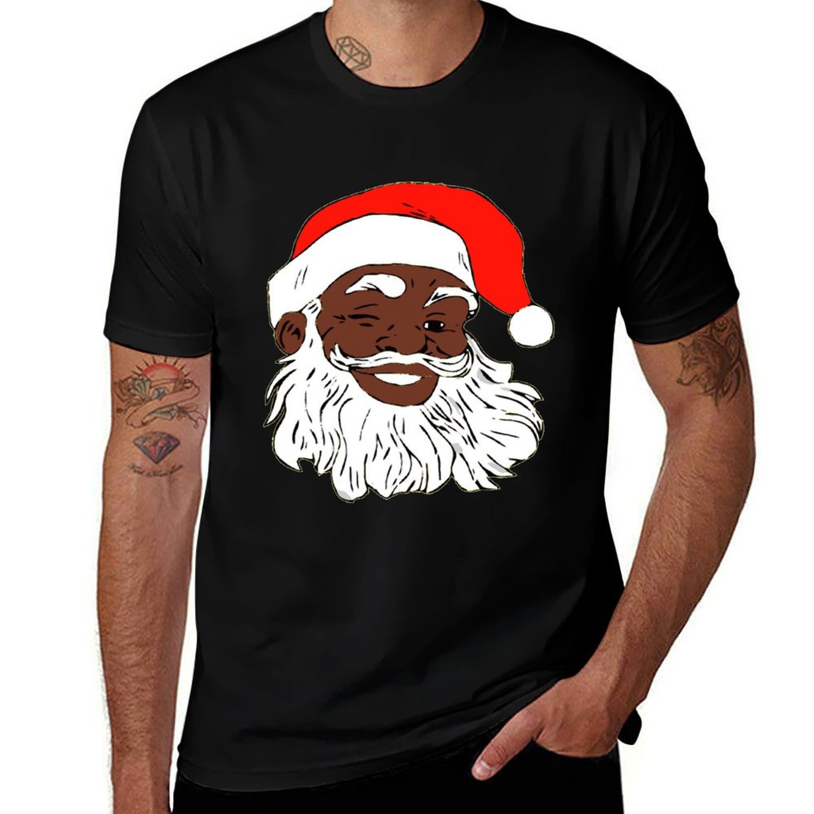تي شيرت عيد الميلاد بطباعة سان - مراجعة Mens Xmas Fashion وسعره