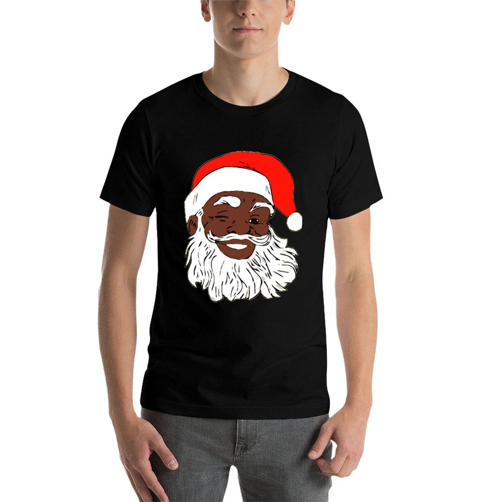 تي شيرت عيد الميلاد بطباعة سان - مراجعة Mens Xmas Fashion وسعره