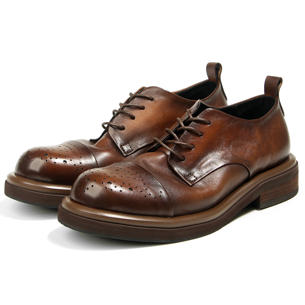 أعلى جودة جلد طبيعي الرجال تصل - مراجعة Oxford Shoes Brogue وسعره