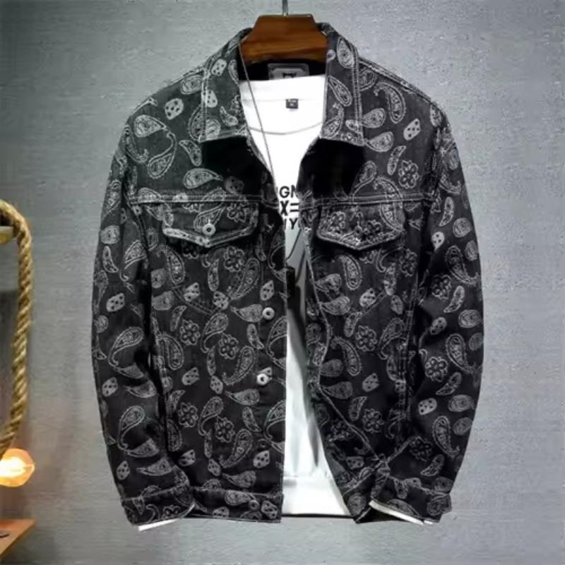 جديد ربيع 2025 جاكيت جينز مطبو - مراجعة Men'S Fashion Jeans 2025 وسعره