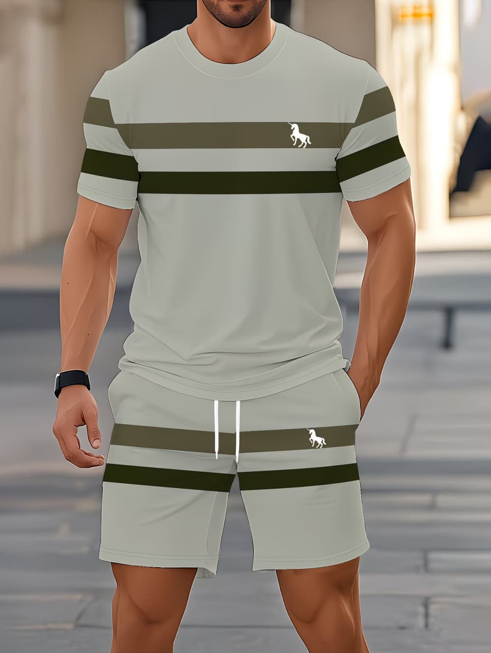 طقم صيفي رجالي مكون من قطعتين: - مراجعة Men'S Fashion Course وسعره