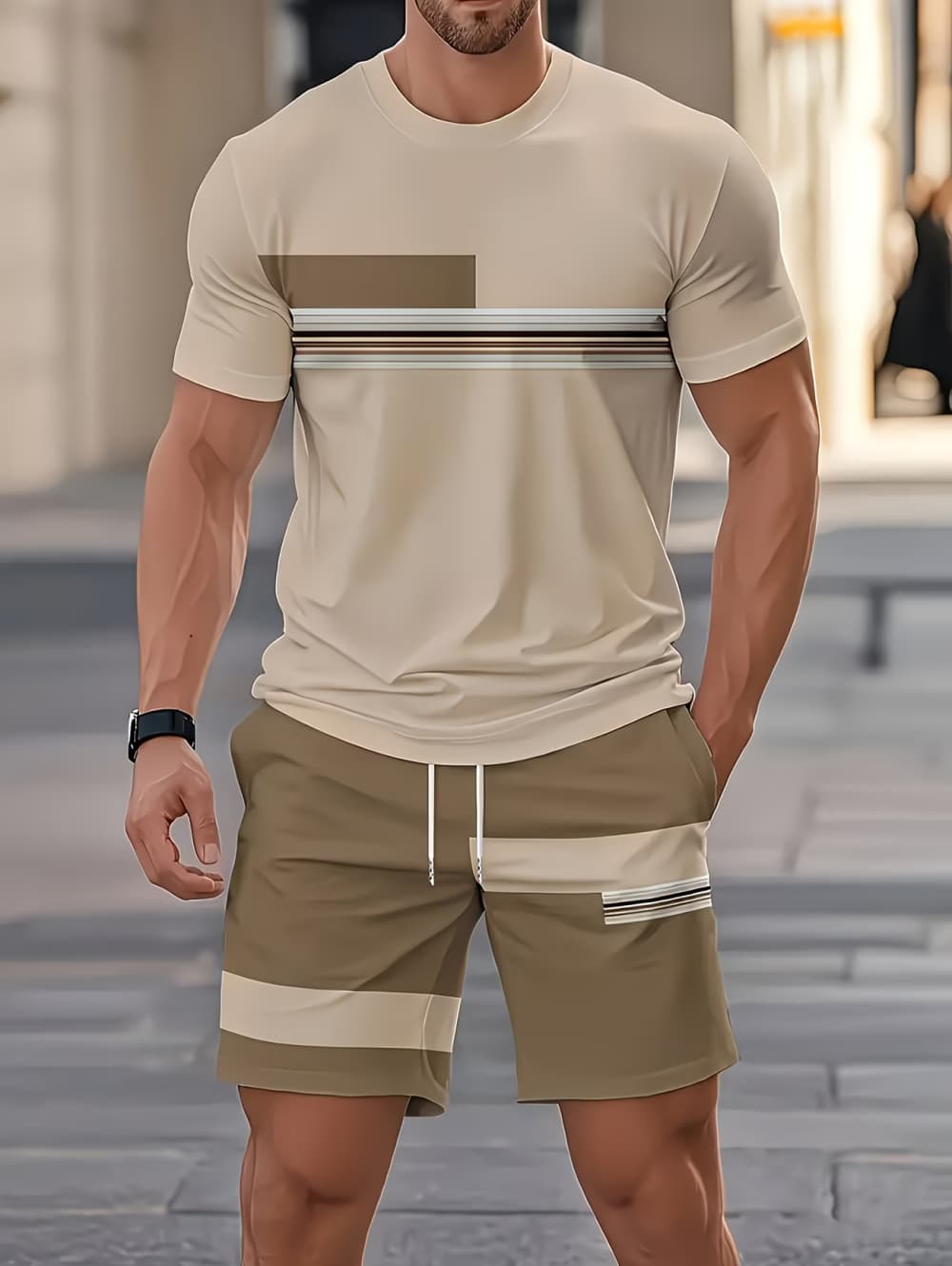 طقم صيفي رجالي مكون من قطعتين: - مراجعة Men'S Fashion Course وسعره