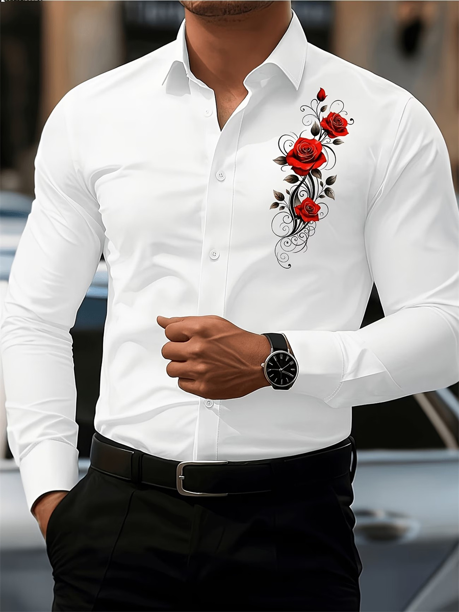 قميص رجالي بأكمام طويلة مزين ب - مراجعة Men'S Fashion Course وسعره