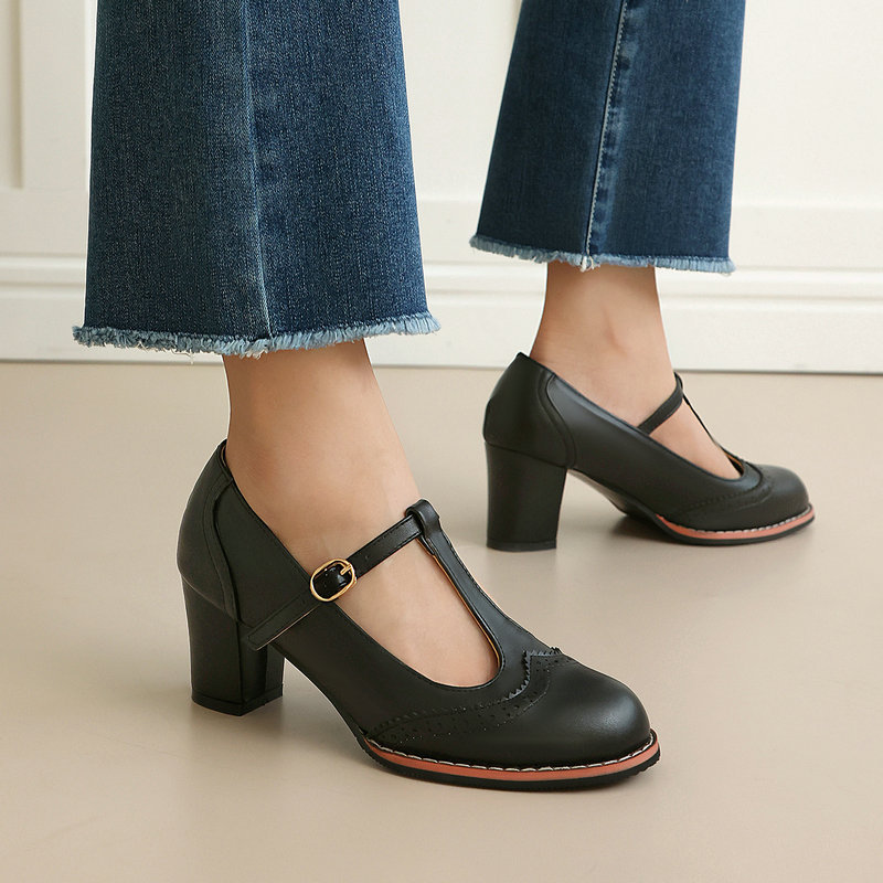 أحذية نسائية ماري جين بكعب عري - مراجعة Oxford Shoes Brogue وسعره