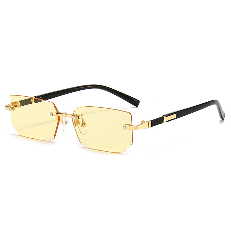 نظارات شمسية مستطيلة بدون إطار - مراجعة Men'S Fashion Glasses وسعره