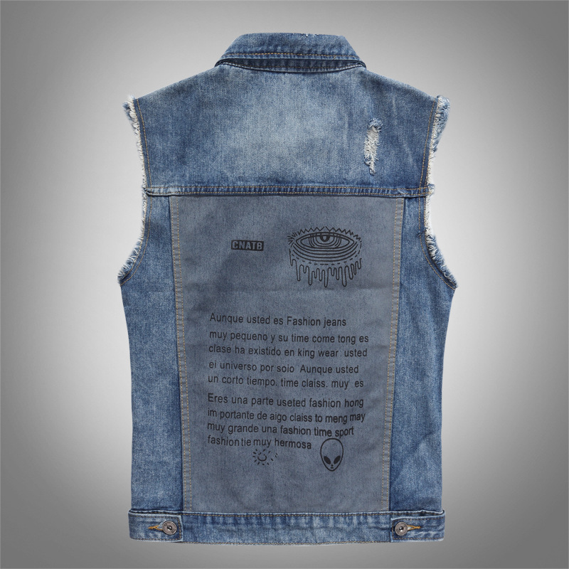 سترات جينز رجالية زرقاء عصرية  - مراجعة Men'S Fashion Vest With Jeans وسعره