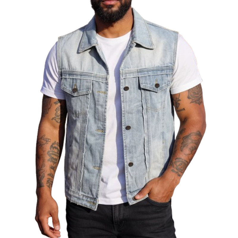 سترات جينز رجالية للربيع والصي - مراجعة Men'S Fashion Vest With Jeans وسعره